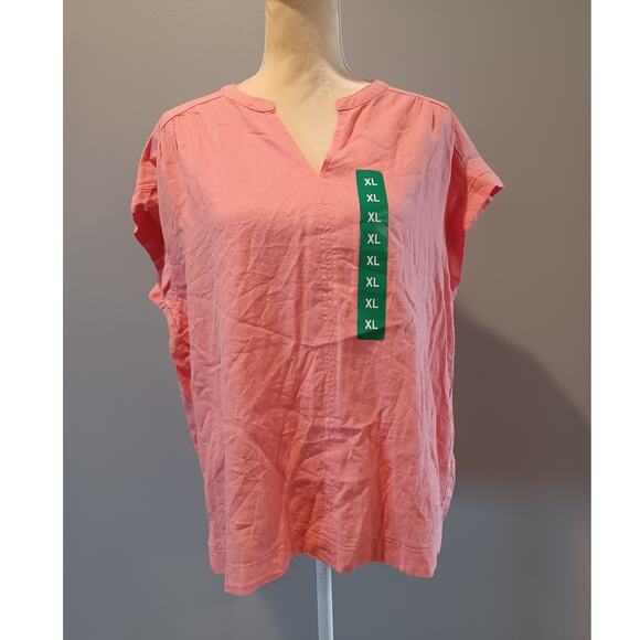 Splendid XL Linen Viscose Blend V Neck Top - Picture 1 of 7